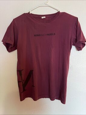 Nine Inch Nails SUPER RARE Maroon Logo Tee